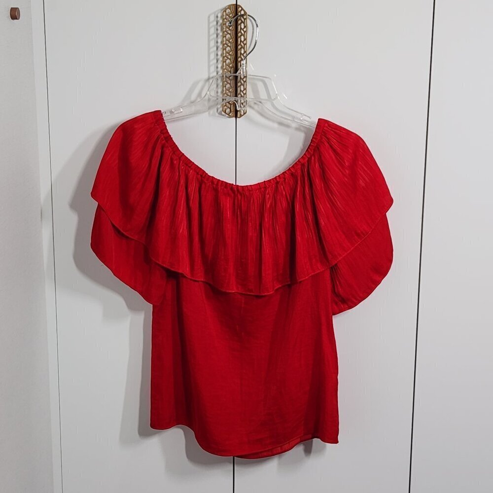 Maje Lacao Off-the-Shoulder Top Size 1 (FR/EU) Small (US) Red - Picture 3 of 5
